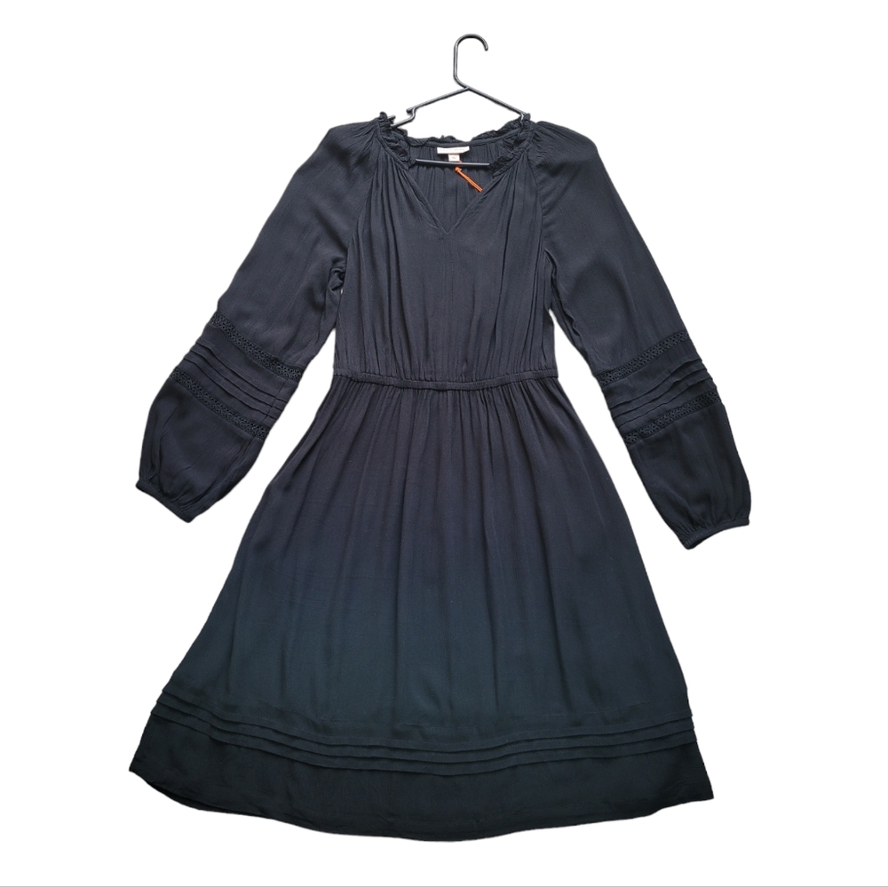 S (4-6) Women's Long Sleeve Mini Lace Dress Black with Pockets Target Knox Roses